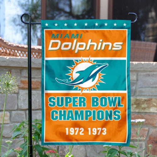 Miami Dolphins Double-Sided Garden Flag 002 (Pls Check Description For Details)